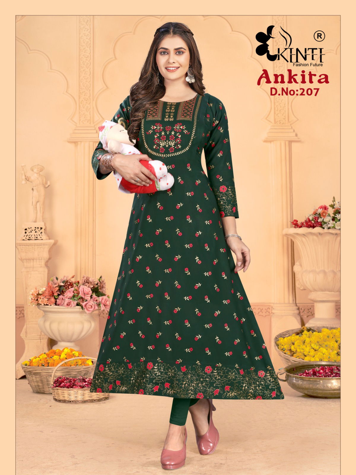 Ankita 2 By Kinti 201 To 208 Anarkali Kurtis Catalog
